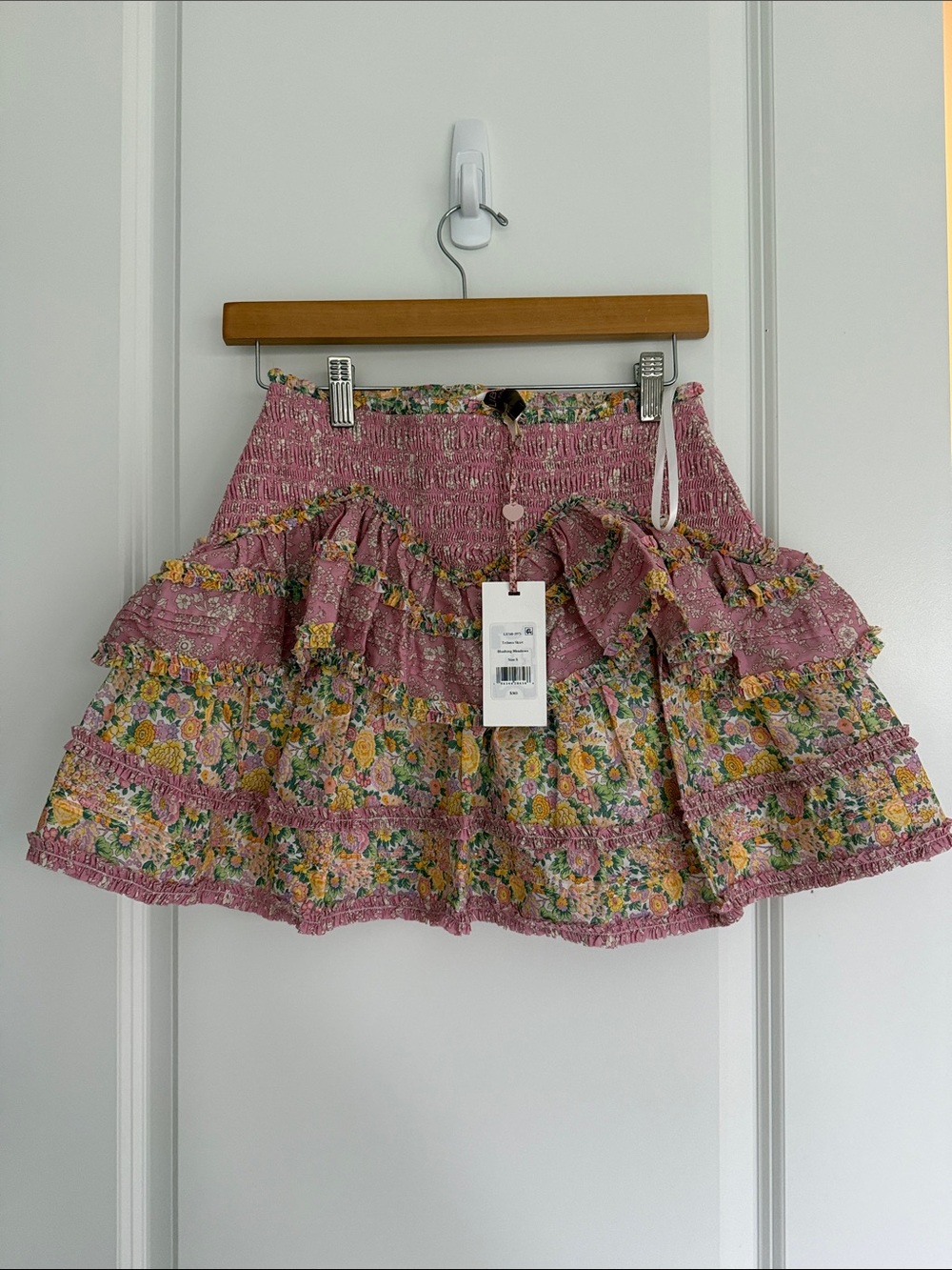 Loveshackfancy Floral Blushing Meadows Tribeca Mini Skirt Size Small